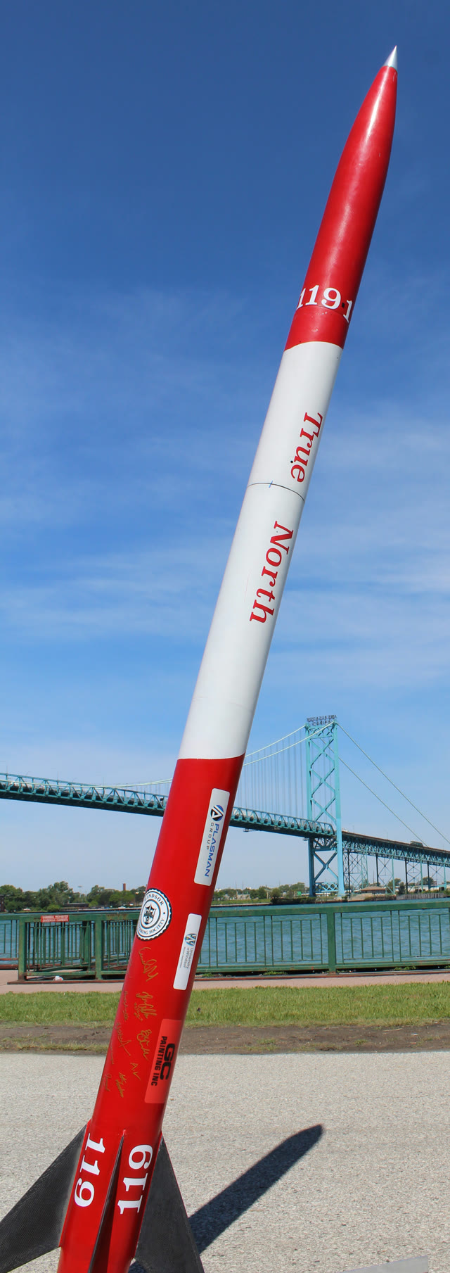 WinSAT Rocketry Division data acquisition payload assembled on the launch rail, 2019